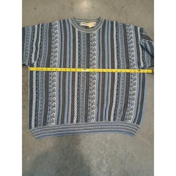 Vintage Norm Thompson Italy Mens Large Knit Cosby Coogi Style Crewneck Sweater - Picture 3 of 7